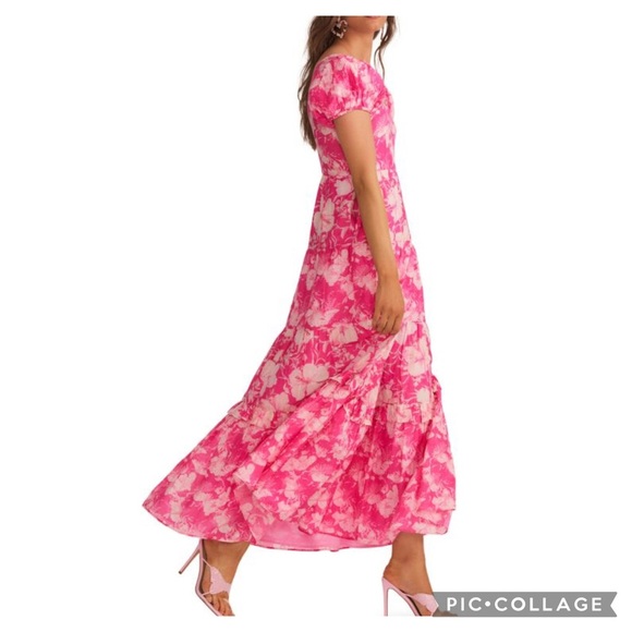 LOVESHACKFANCY Karalie Cotton & Silk Holiday Sun Fuschia Maxi Dress Size 6 - Picture 16 of 16